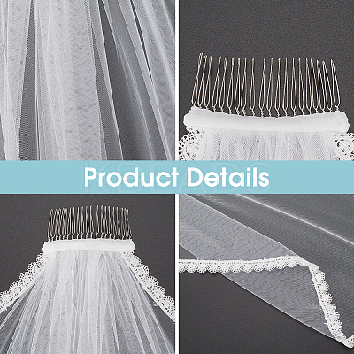 Nylon Mesh Bridal Veils AJEW-WH20018-77-1