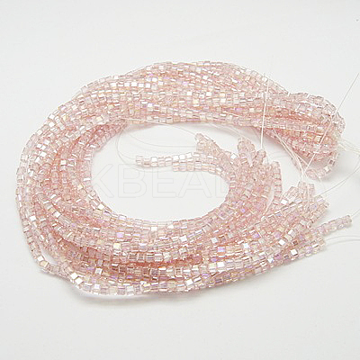 Electroplate Glass Beads Strands EGLA-D018-3x3mm-32-1