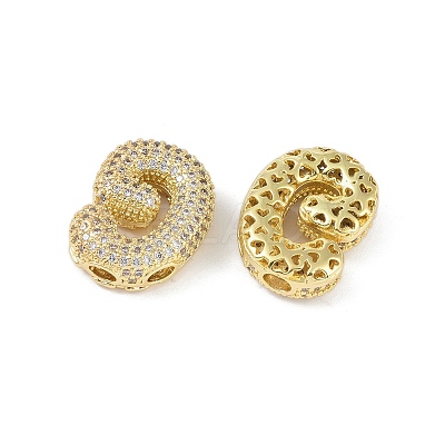 Brass Micro Pave Clear Cubic Zirconia Pendants KK-Z041-01G-G-1
