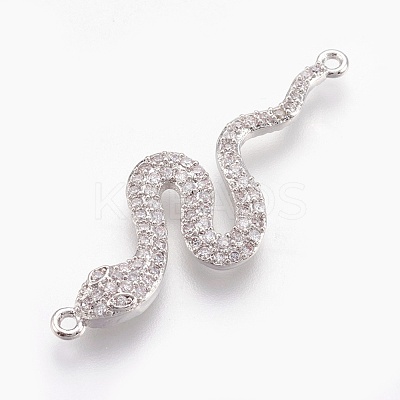 Brass Micro Pave Cubic Zirconia Links ZIRC-O026-12P-NR-1