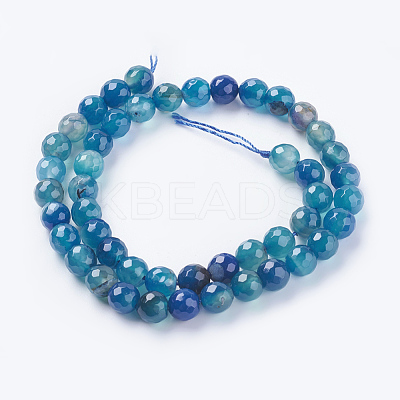 Natural Agate Beads Strands G-G580-8mm-05-1