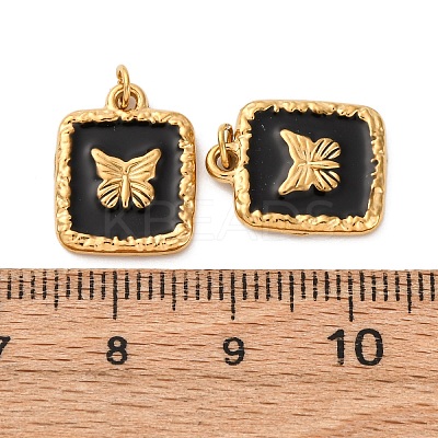 304 Stainless Steel Enamel Pendants STAS-U061-37G-A02-1