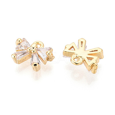 Brass Pave Clear Cubic Zirconia Pendants KK-T077-46G-1
