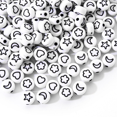 Opaque White Acrylic Beads SACR-YW0001-21B-1
