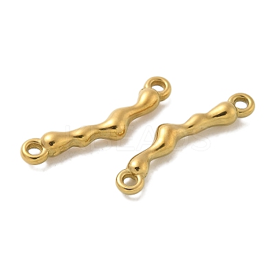 304 Stainless Steel Curved Textured Stick Connector Charms STAS-Q334-48G-1