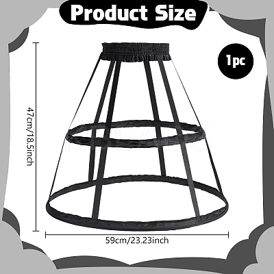 Polyester & Plastic Wire Skirt Hoop Petticoat for Wedding Dress Ball Gown DIY-WH0504-799B-1
