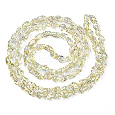 Electroplate Transparent Glass Beads Strands EGLA-N006-028-A03-1