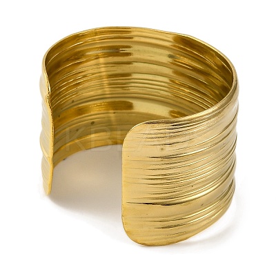 Ion Plating(IP)  304 Stainless Steel Cuff Bangles for Women BJEW-D050-01G-1