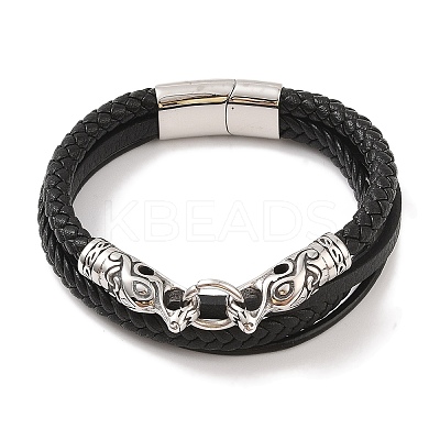 Braided Microfiber Leather Multi-strand Bracelets BJEW-B096-21C-1