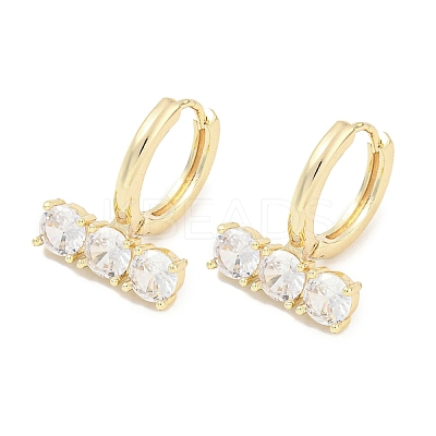 Brass Glass Earrings EJEW-S228-06G-1