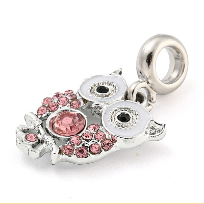 Rack Plating Alloy Enamel Owl European Dangle Charms FIND-B034-11P-01-1
