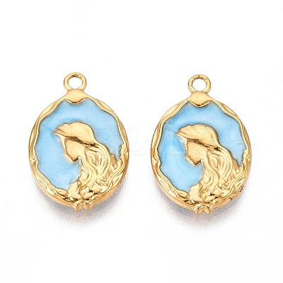 304 Stainless Steel Pendants STAS-N108-52G-1