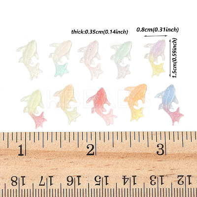 100Pcs Luminous Transparent Resin Decoden Cabochons RESI-FP0001-44-1