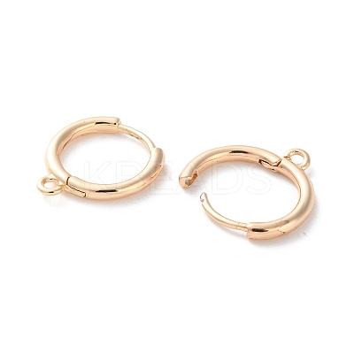 Rack Plating Brass Huggie Hoop Earring Findings KK-S405-02G-1