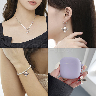 20Pcs 20 Style Glass Pearl Pendants PALLOY-TAC0142-1
