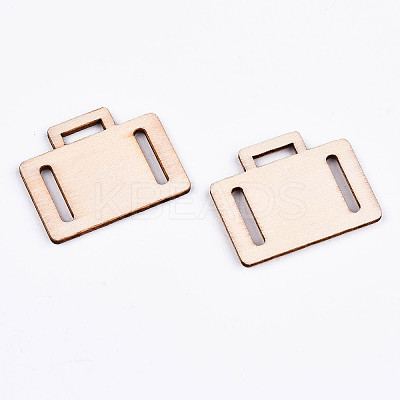 Undyed Natural Wooden Pendants WOOD-S058-021-1