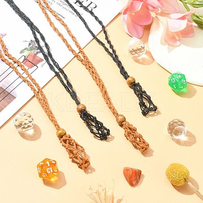 4Pcs 2 Colors Braided Wax Rope Cord Macrame Pouch Necklace Making NJEW-CJ0001-02-1