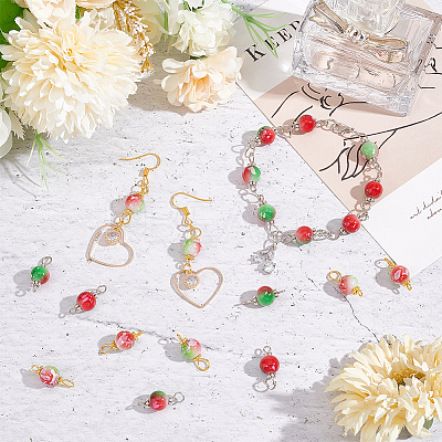 100Pcs 2 Colors Spray Painted Resin Connector Charms FIND-AR0003-09-1