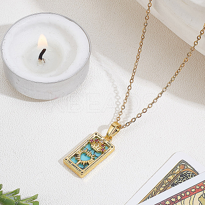 Brass with Cubic Zirconia Pendants Necklaces NJEW-LP0001-45G-G-1