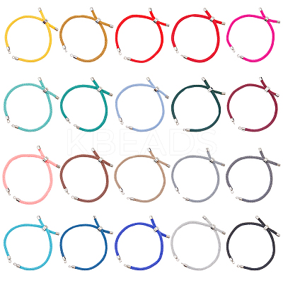 20Pcs 20 Colors Nylon Twisted Cord Bracelet MAK-SC0001-23-1