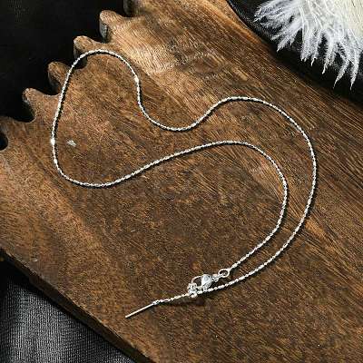 1mm Rack Plating Brass Column Link Chain Adjustable Slider Necklaces for Women Men MAK-L044-54S-1