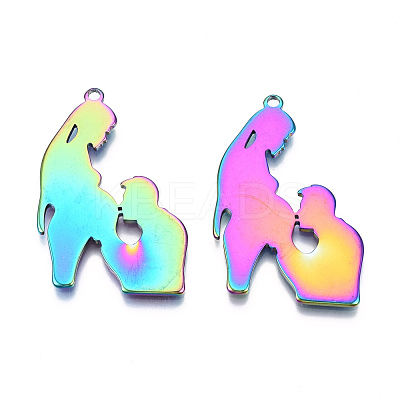 Ion Plating(IP) 201 Stainless Steel Pendants STAS-N098-068M-1