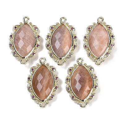 Natural Sunstone Faceted Horse Eye Links G-B126-02G-11-1