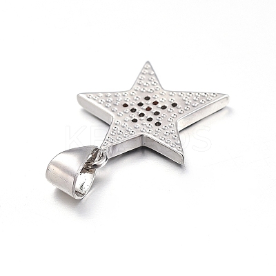 Brass Micro Pave Clear Cubic Zirconia Pendants X-ZIRC-L085-85P-1