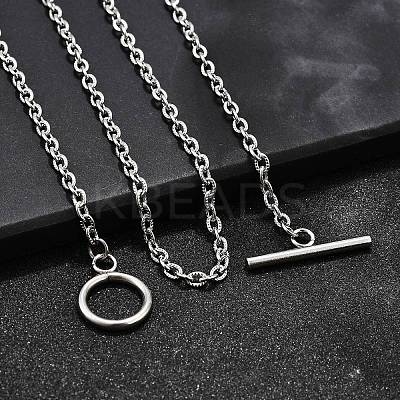 Tarnish Resistant 304 Stainless Steel Cable Chain Necklaces NJEW-JN01471-1