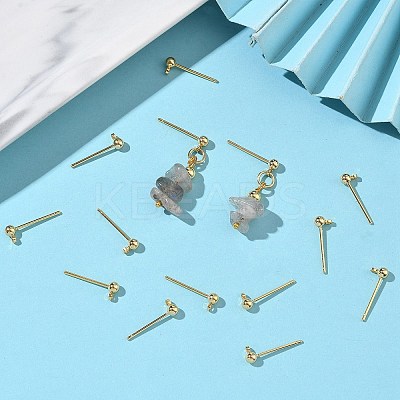 SHEGRACE Brass Round Ball Stud Earring Findings XGR0050G-38G-1
