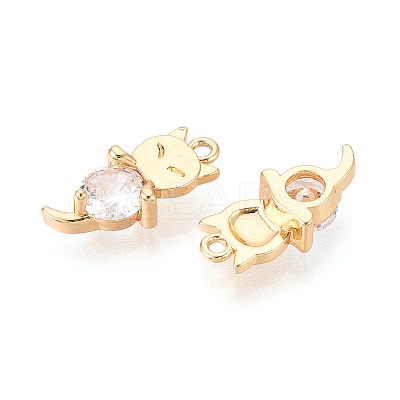 Brass Pave Cubic Zirconia Pendants KK-T071-43G-1