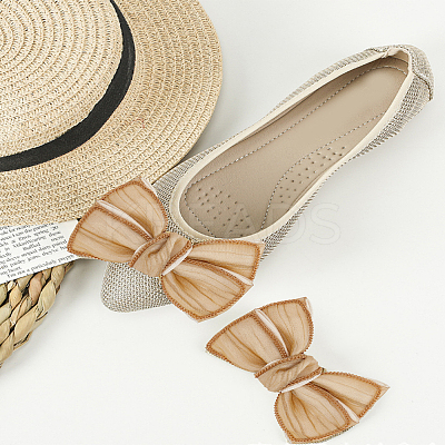 2Pcs Polyester Bowknot Shoe Decoration FIND-LP0009-87B-1