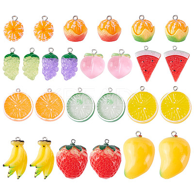 26Pcs 13 Styles Resin Pendants RESI-GA0001-33-1