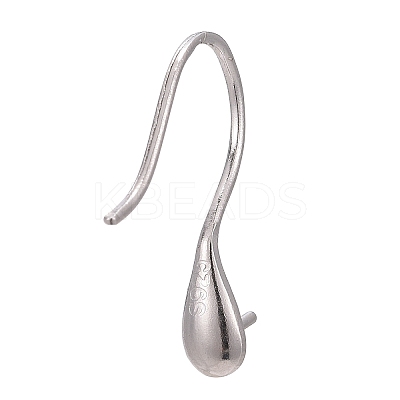Anti-Tarnish Rhodium Plated 925 Sterling Silver Earring Hooks STER-E041-14P-1
