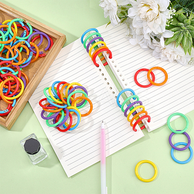 120Pcs 6 colors Plastic Loose Leaf Book Binder Rings KY-CP0001-25B-1
