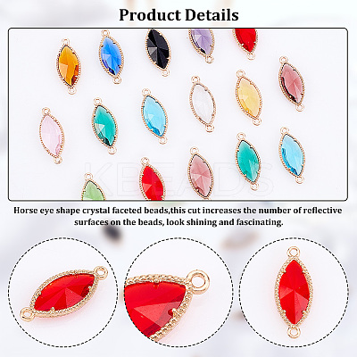 24Pcs 12 Colors Glass Connector Charms GLAA-GA0001-28-1