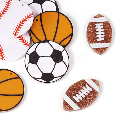 DIY Sport Ball Theme Acrylic Dangle Earrings Making Kit DIY-TA0009-19-1