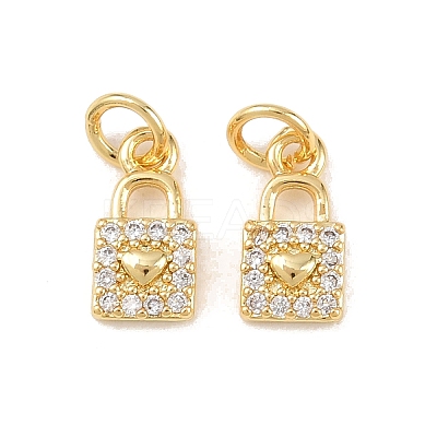 Brass Micro Pave Cubic Zirconia Pendants X-KK-B167-18G-1