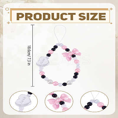 1Pc Valentine's Day Acrylic Beaded Mobile Straps for Women AJEW-LP0004-50-1