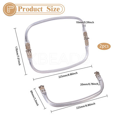 Zinc Alloy Tube Bag Flex Frames DIY-WH0581-47B-1