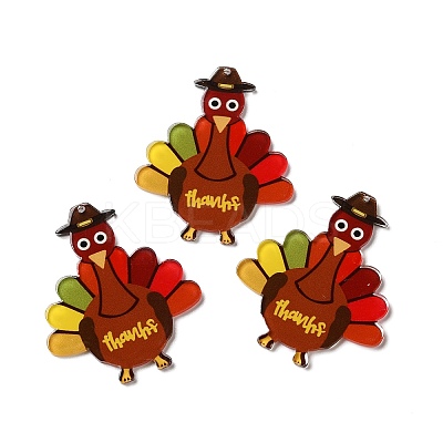 Thanksgiving Day Translucent Resin Big Pendants RESI-K019-10D-1