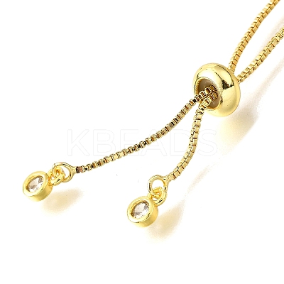 Adjustable Brass Colorful Cubic Zirconia Slider Bracelet Making KK-L230-15G-01-1