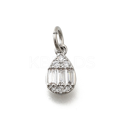 Brass Micro Pave Cubic Zirconia Charms KK-P295-33P-1