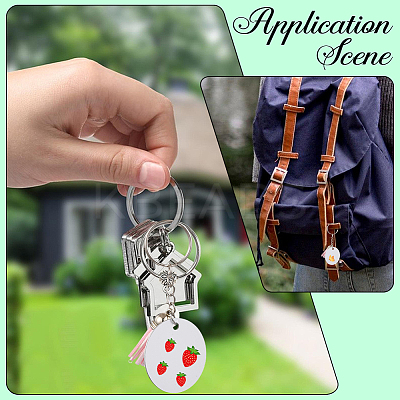 DIY Blank Double-sided Heat Transfer Aluminium Pendant Keychain Making Kits DIY-SP0005-26E-1
