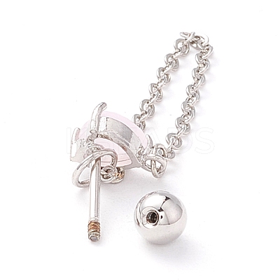 Heart Cat Eye Cartilage Earrings for Women EJEW-A065-11P-1