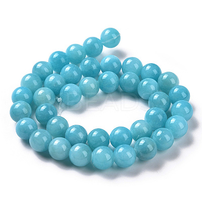 Natural Mashan Jade Round Beads Strands G-D263-8mm-XS28-1