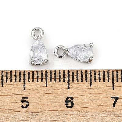 Brass Micro Pave Cubic Zirconia Pendants X-KK-K374-07P-03-1