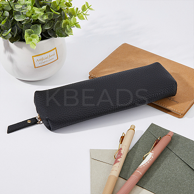 Litchi Print PU Leather Pen Holder Case AJEW-WH0415-89B-1