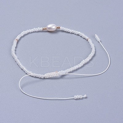 Adjustable Nylon Thread Braided Beads Bracelets BJEW-JB04375-01-1