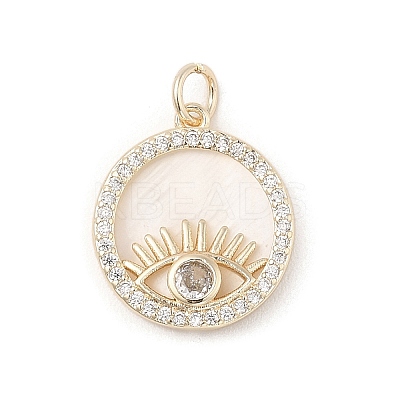 Brass Micro Pave Clear Cubic Zirconia Pendants KK-A207-10C-G-1